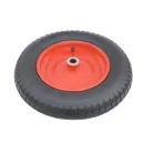 PR 2402-20 - Колесо для тачки / тележки пневматическое 3.25/3.00-8, сварной диск, диаметр 360 мм, ось 20 мм, металлический обод, симметричная ступица, шариковый подшипник