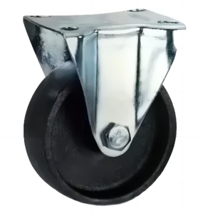 Промышленное чугунное колесо без резины 75 мм (неповорот., площадка, темн. обод.)