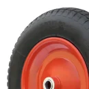 PR 2402-20 - Колесо для тачки / тележки пневматическое 3.25/3.00-8, сварной диск, диаметр 360 мм, ось 20 мм, металлический обод, симметричная ступица, шариковый подшипник