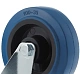 Колесо поворотное, платформенное крепление, синяя резина, диаметр 100мм - SCL 42